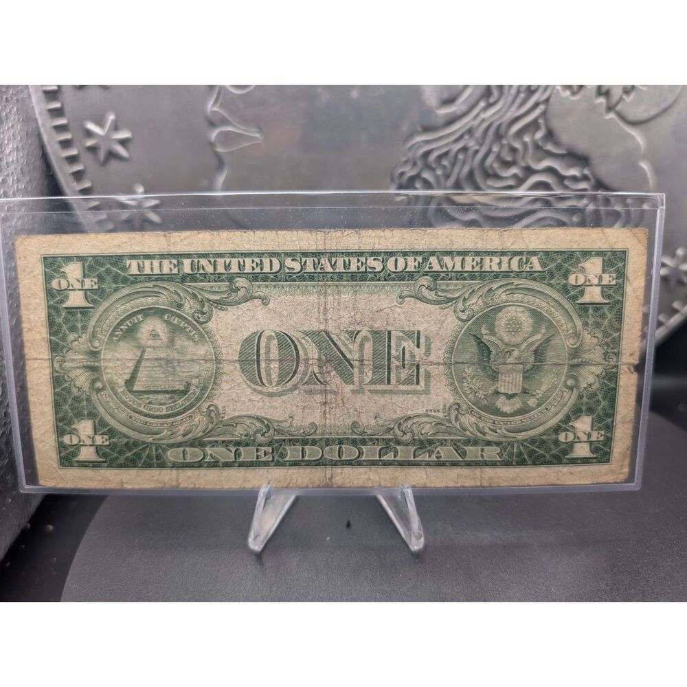 1935F $1 Silver Certificate Blue Seal — No Motto Variety — Vintage US Currency